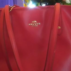 Vintage cherry red Coach purse